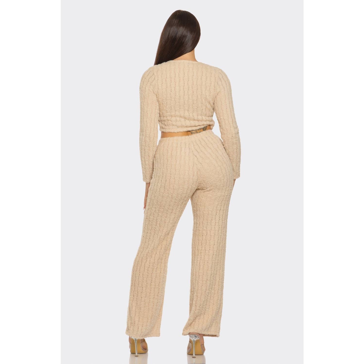 DORCAS – Engroshandel Top- og buksesæt (IKKE Loungewear) - Dame – Åben front spaghetti bindetop og bukser med vidde sæt2