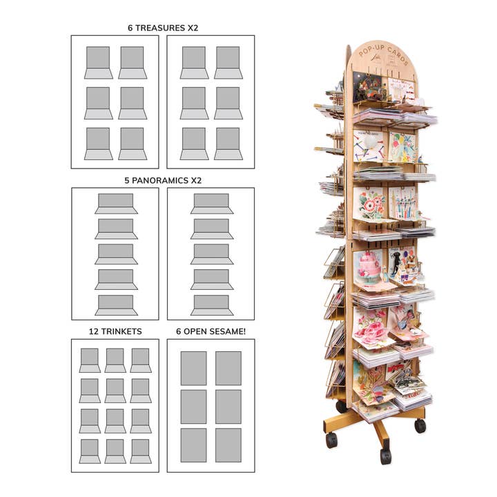 3-Sided Wooden & Brass Spinner - Pop-up Card Assortment 2 for wholesale by Up With Paper