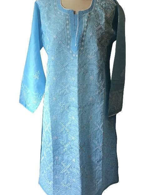 Zoe - Caftano in cotone ricamato per la vendita all'ingrosso da parte di Memsahib Collections