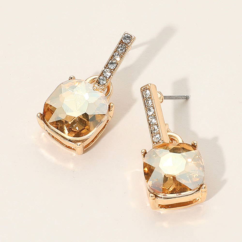 Sensibling Corp. - Wholesale Dangle Earrings - Cushion Square Stone Dangle Evening Earrings26