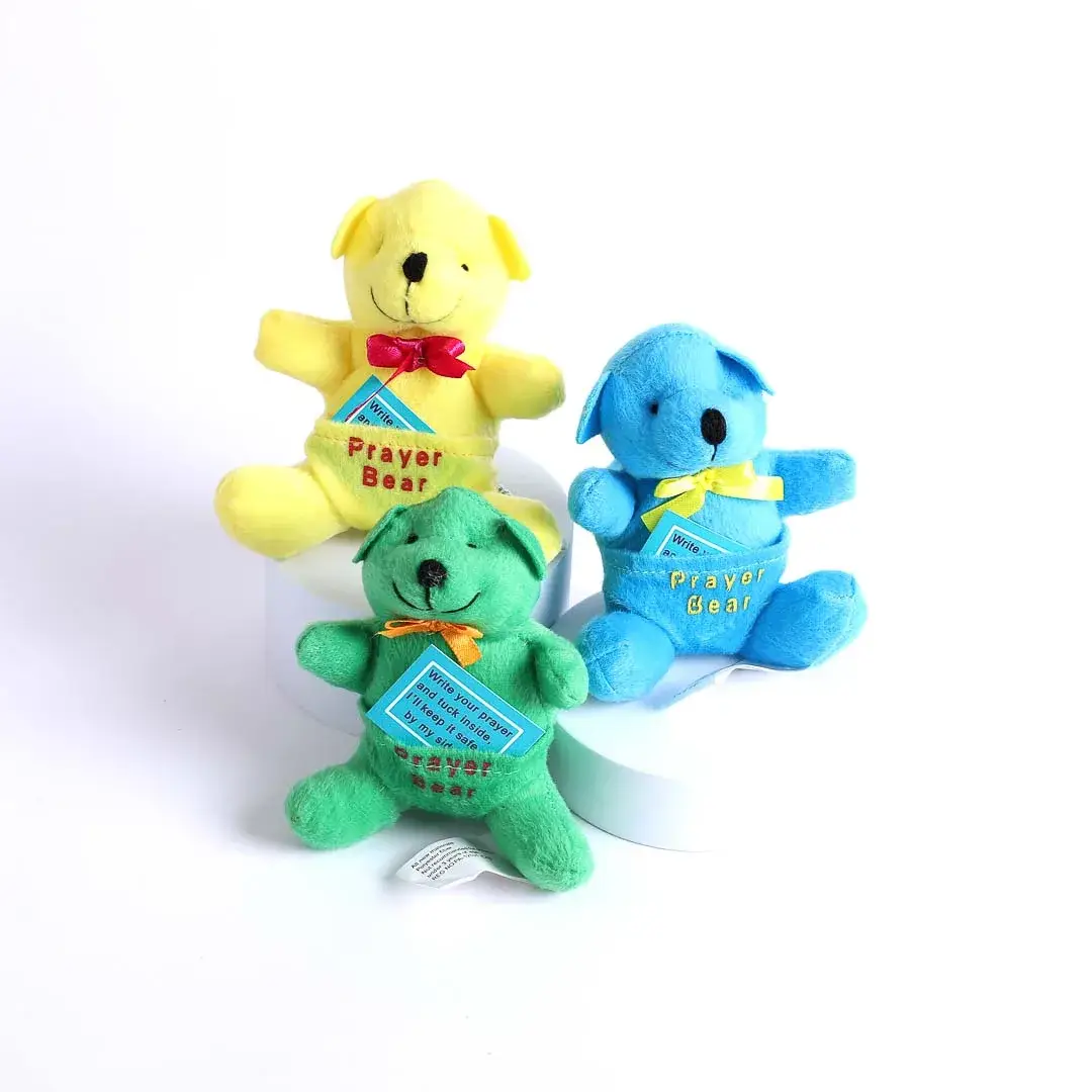 Swanson Christian Products - Wholesale Stuffed/Plush Toy - Kids & Baby - Plush Prayer Bear W/Pocket Assorted Colors 4In Pack of 122