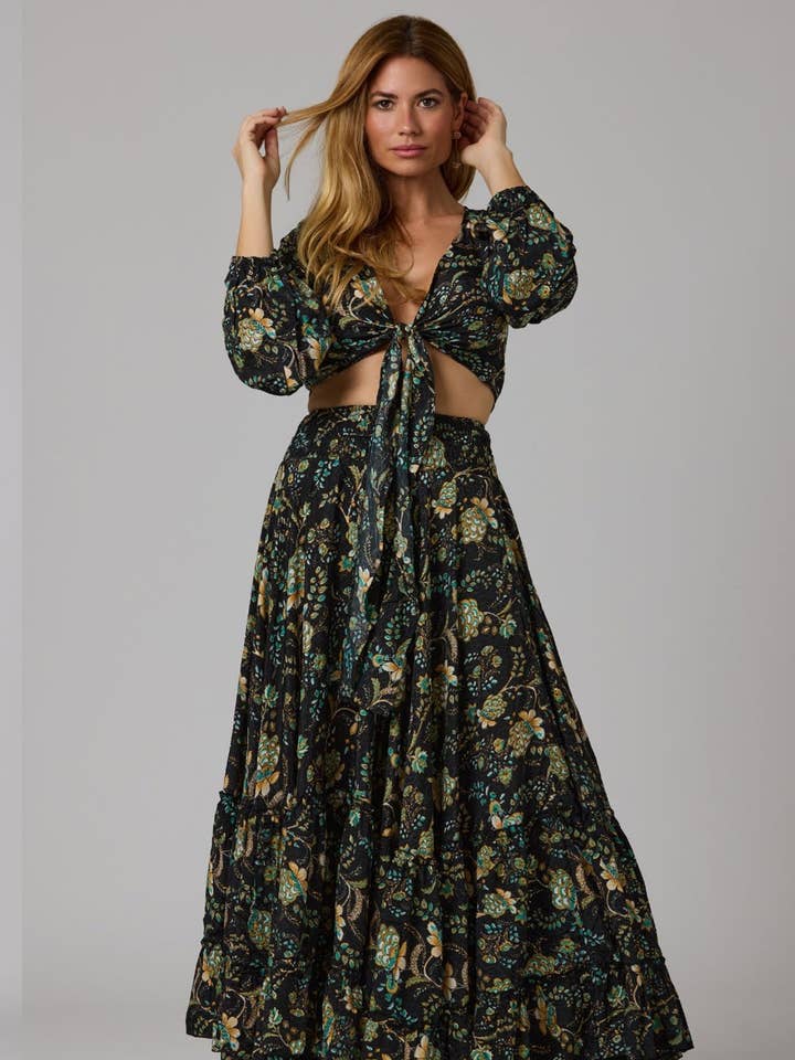 Black Green Boho Top and Skirt InfinityWeare for wholesale by Javier Teruel García - InfinityWear