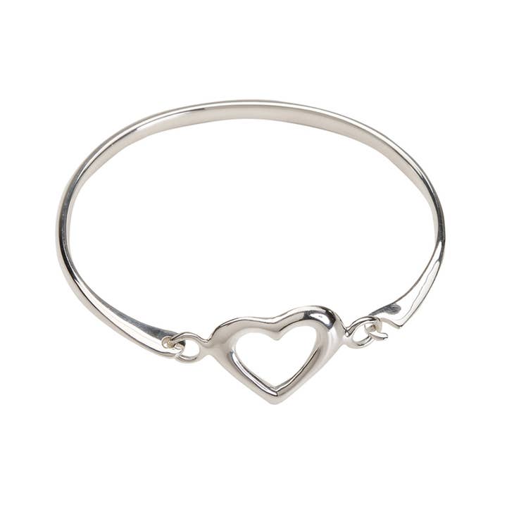 Bangle (Heart) - Sterling Silver Heart Baby or Kids Bracelet for wholesale by Cherished Moments