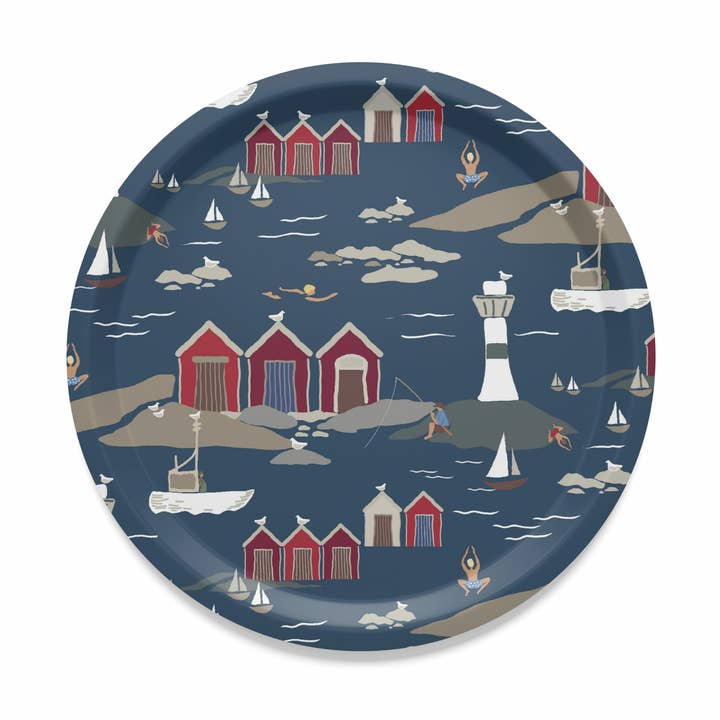 Vassoio Rotondo Blu Costiero per la vendita all'ingrosso da parte di Arvidssons Textil