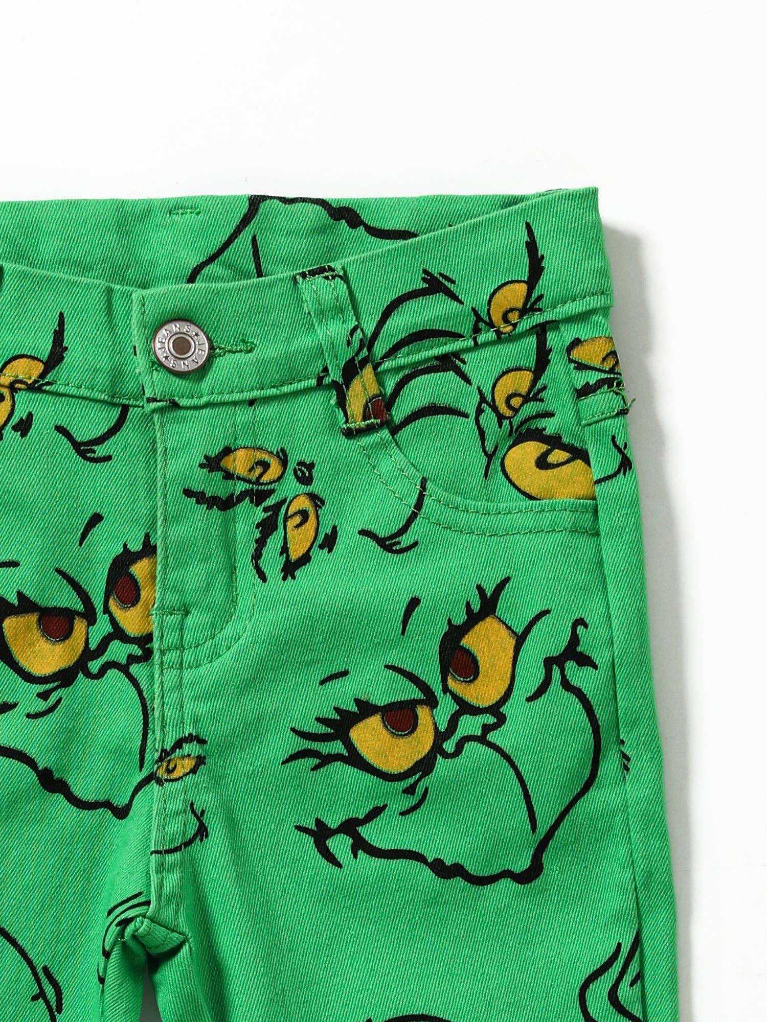 sassy kids palace - Venta al por mayor Vaqueros - Niños - Vaqueros acampanados navideños verdes para niñas1