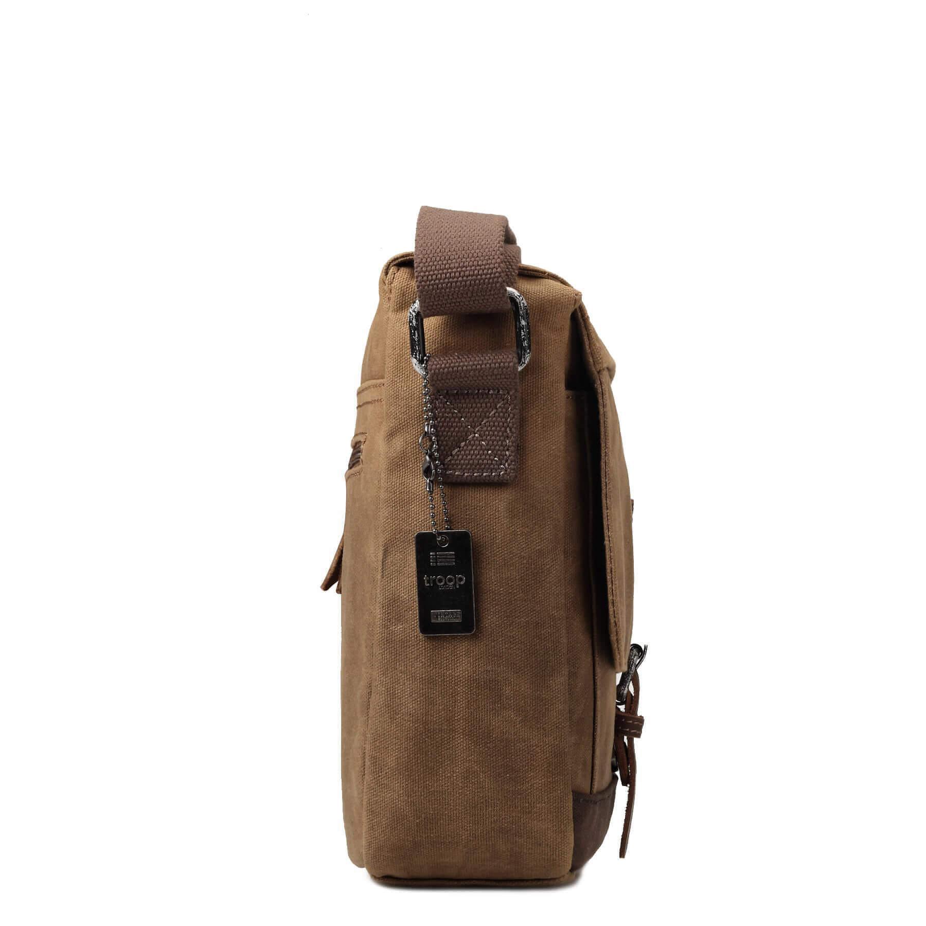 Troop London – wholesale Messenger bag – Men's – TRP0443 Troop London Heritage Canvas Leather Messenger Bag, Travel Bag, Tablet Friendly3