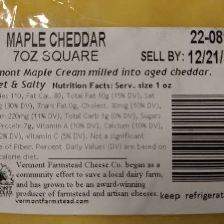 Vermont Farmstead Cheese Co. - Wholesale Cheese - Maple Cheddar2