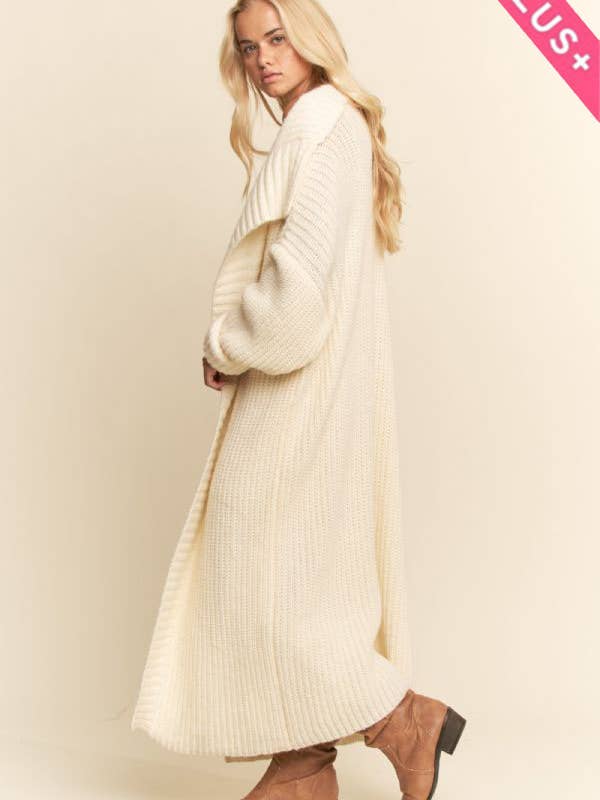 Davi & Dani - Vente Robe – femme - ENSEMBLE ROBE LONGUE ET GILET TEXTURÉ CÔTELÉ PLUS2