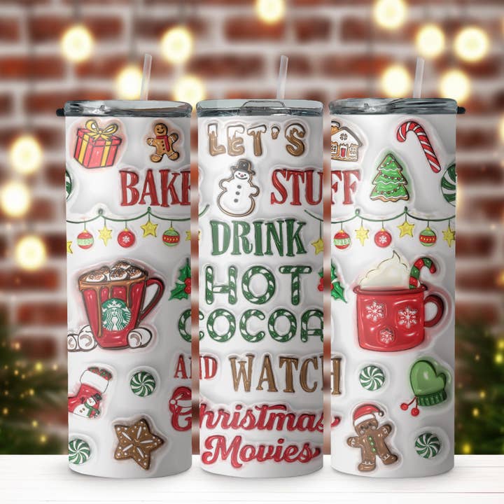 Let's Bake Stuff Tumbler for wholesale by Wicked Flower Creations