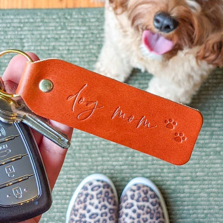 Twin Sparrow - Wholesale Keychain - Women's - "Dog Mom" Script Keychain0