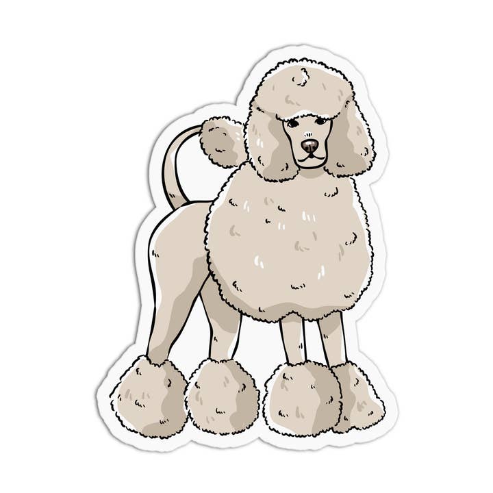 Dog Poodle Vinyl Waterproof Stickers for wholesale by Girls Printing House