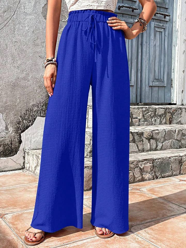 Lily Clothing - Wholesale Pants - Women's - ASSORTED BUBBLE PLAID CASUAL WIDE-LEG PANTS6