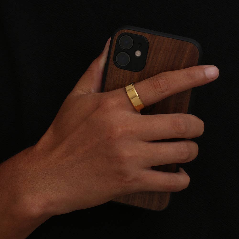 Twistedpendant – wholesale Band/stacked ring – Mirrored Band Ring - Gold3