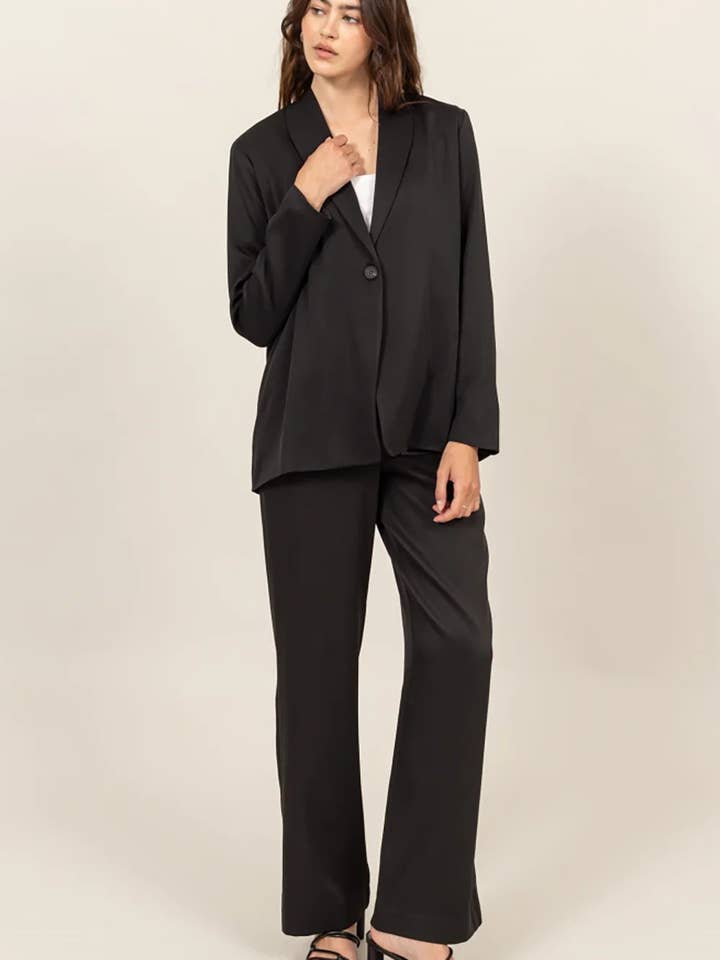 Tasha Apparel Wholesale - Wholesale Suit set – Women′s - Oversized Blazer High Waist Wide Leg Two Piece Pants set