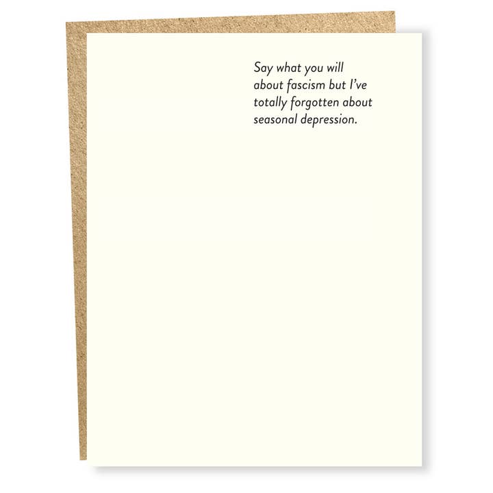 #1101: Fascism Card for wholesale by Sapling Press