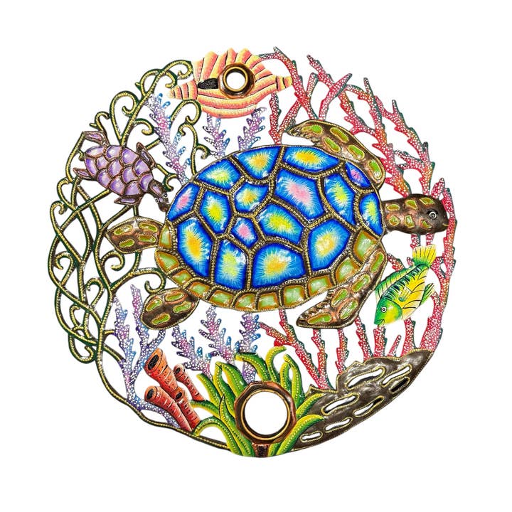 Groovy Oil Drum Top Turtle for wholesale by Haiti Fair Trade- Papillon Marketplace