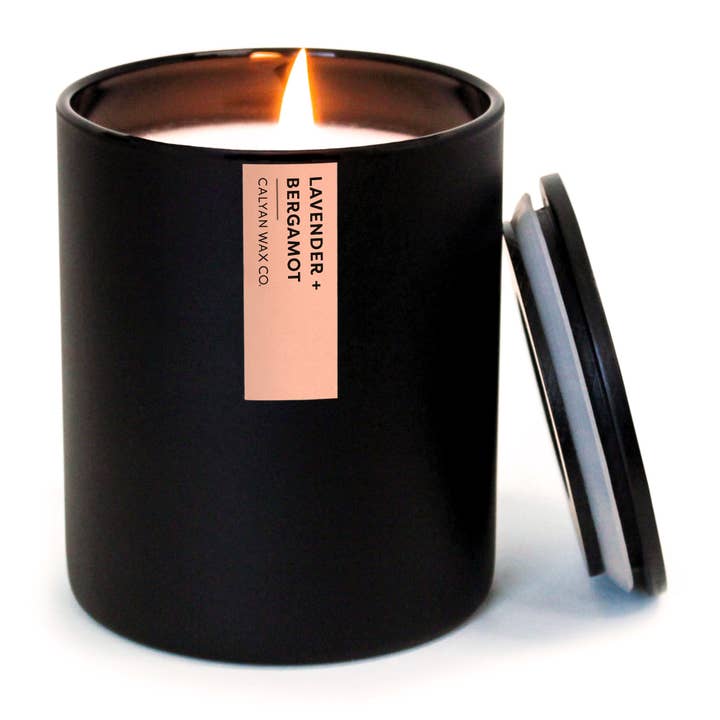 Lavender + Bergamot - Matte Black Tumbler Soy Candle for wholesale by Calyan Wax Co.