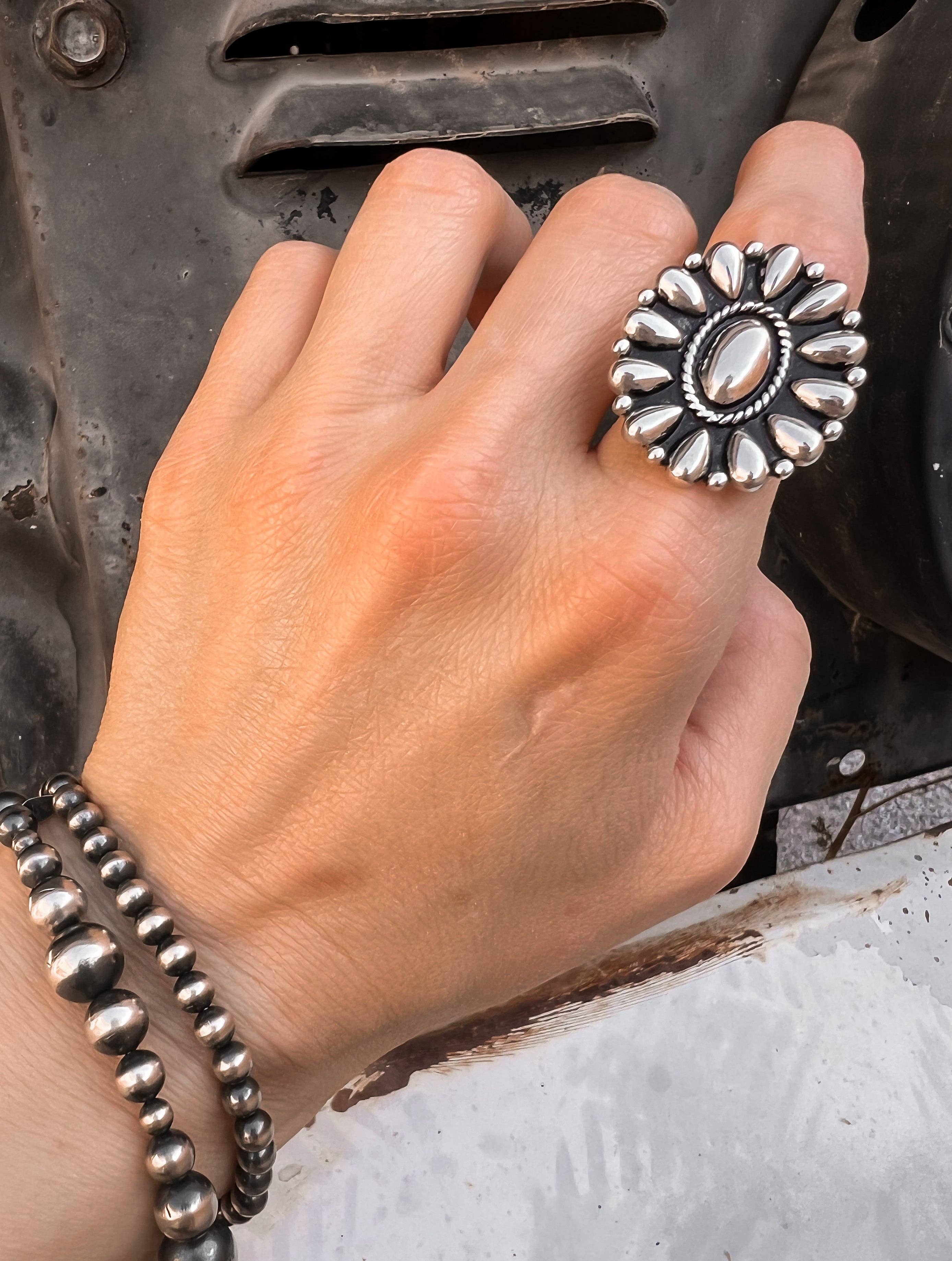 Krush Kandy - Wholesale Jewelry Set - Sundown Petals Sterling Silver Ring & Earrings PREORDER4