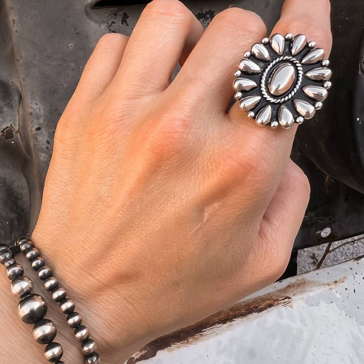 Krush Kandy - Wholesale Jewelry Set - Sundown Petals Sterling Silver Ring & Earrings PREORDER4