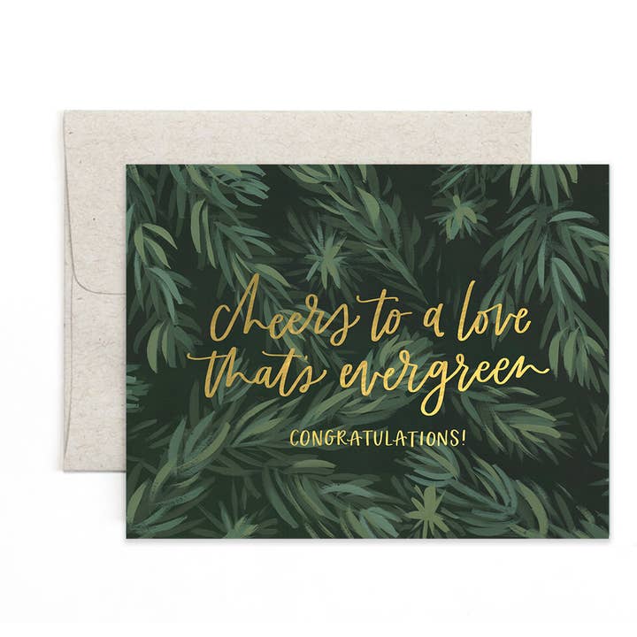 Evergreen Wedding Greeting Card for wholesale by 1canoe2 | One Canoe Two Paper Co.