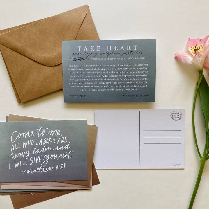 Anímate//Postales alentadoras de las Escrituras para venta al por mayor de Pip & J Papery