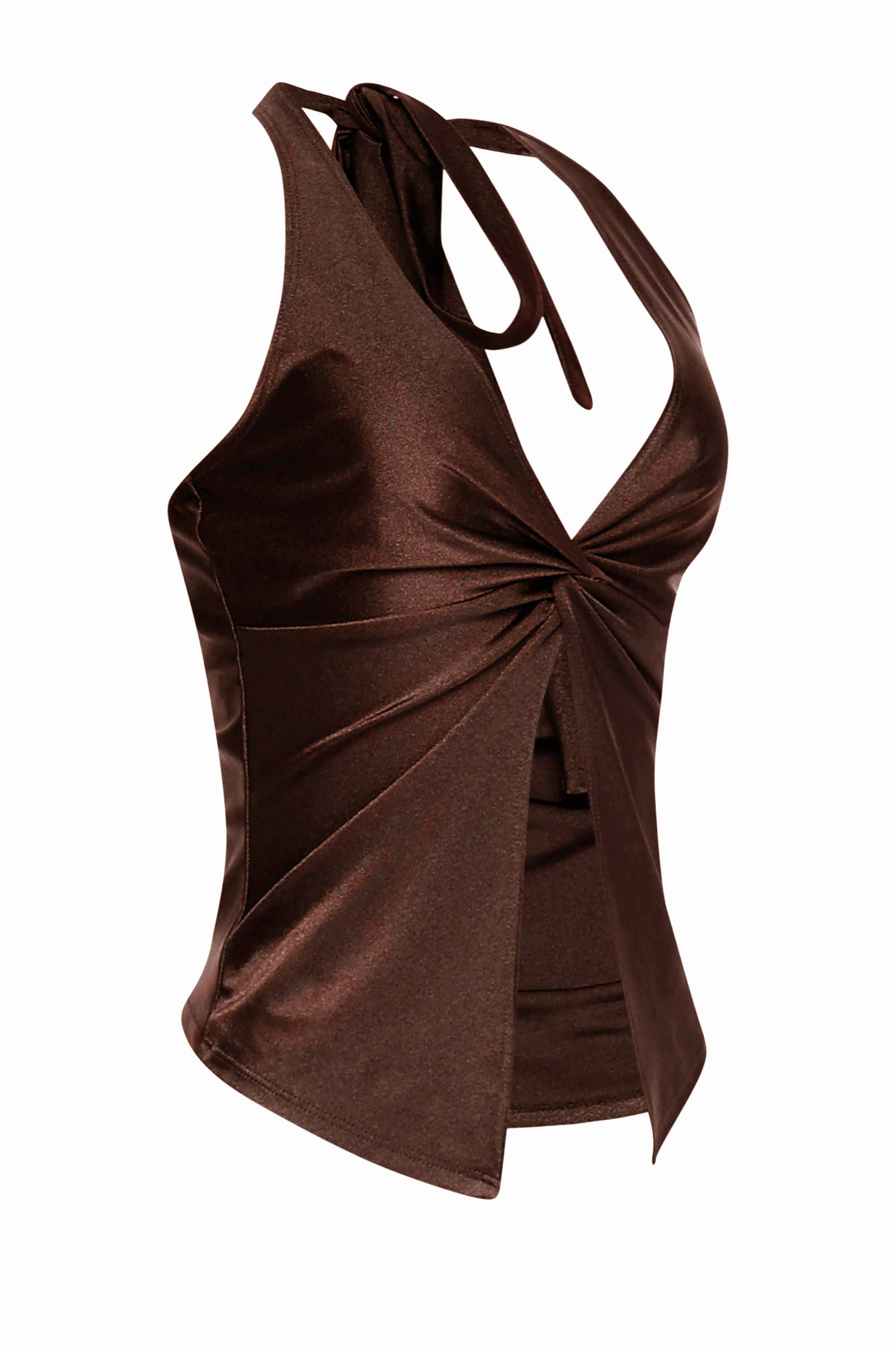 K Too - Wholesale Tank Top - Women's - NYLON HALTER TOP WITH KNOTTED FRONT5