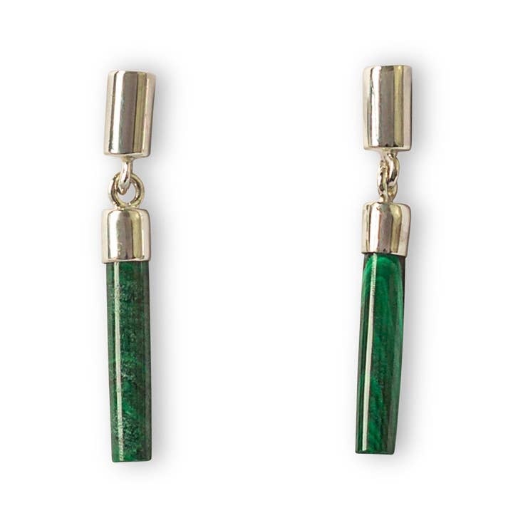 Malakitgrön Droppe Bar Sterling Silver Örhängen för wholesale av Vurchoo