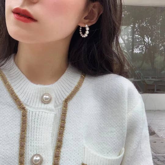 happyzzzsu - Wholesale Hoop Earrings - Handmade Pearl Hoop Earrings6