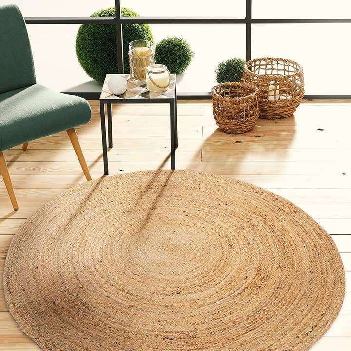 · REDEARTH · Round Area Rug 5 Feet Braided Natural Jute Rug for wholesale on Faire