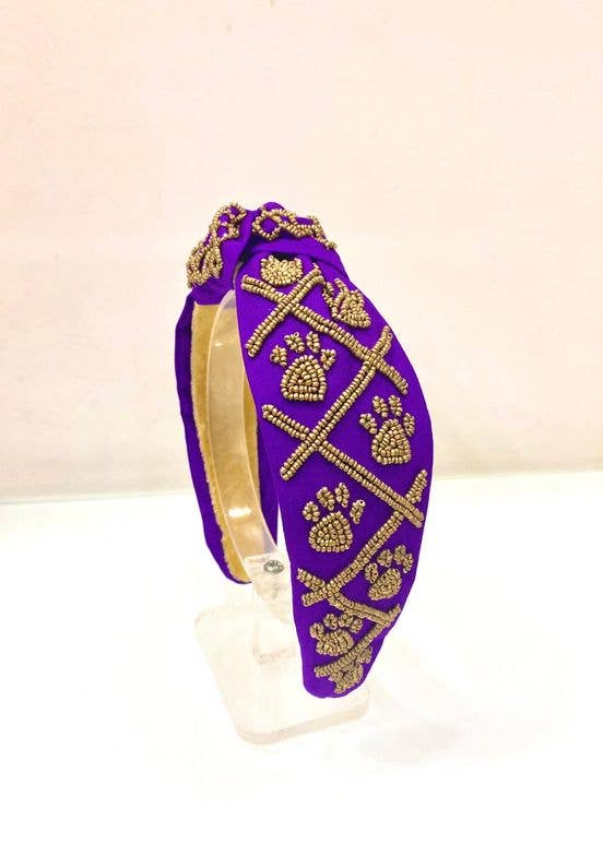 OBX Prep - Wholesale Haarband - Dames - Pootafdruk Zaad Kralen Teamgeest Topknoop Haarband – Cheer4