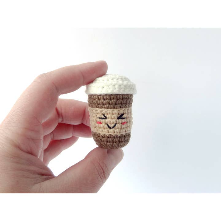 TOMOPOD LLC - Wholesale Keychain - Women's - Crochet Coffee Cup, Amigurumi Drink Toy, Tiny Coffee Cup