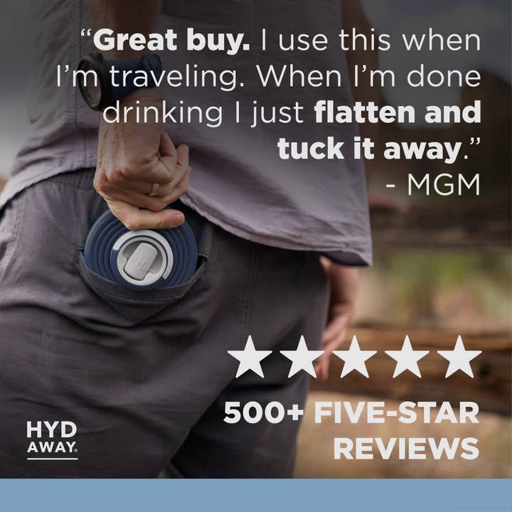 HYDAWAY – Großhandel Trinkflaschen – Zusammenklappbare Wasserflasche | 25oz30