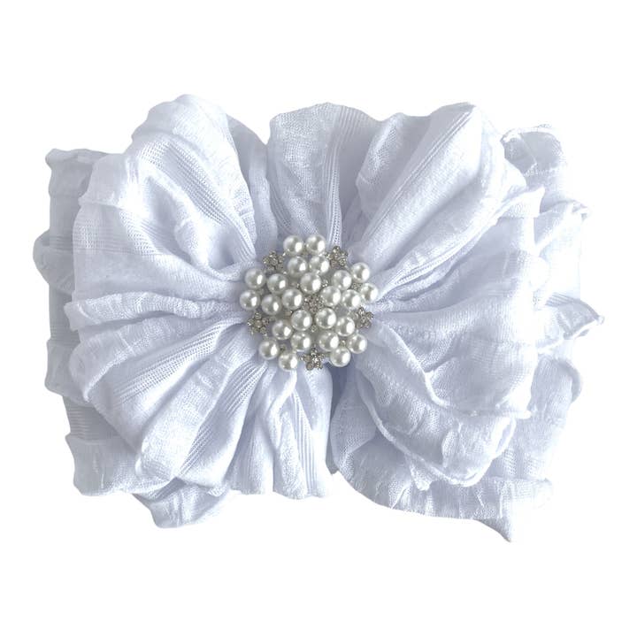 Rockin Royalty - Wholesale Fashion Headband - Baby - Pearl Ruffled Headband11