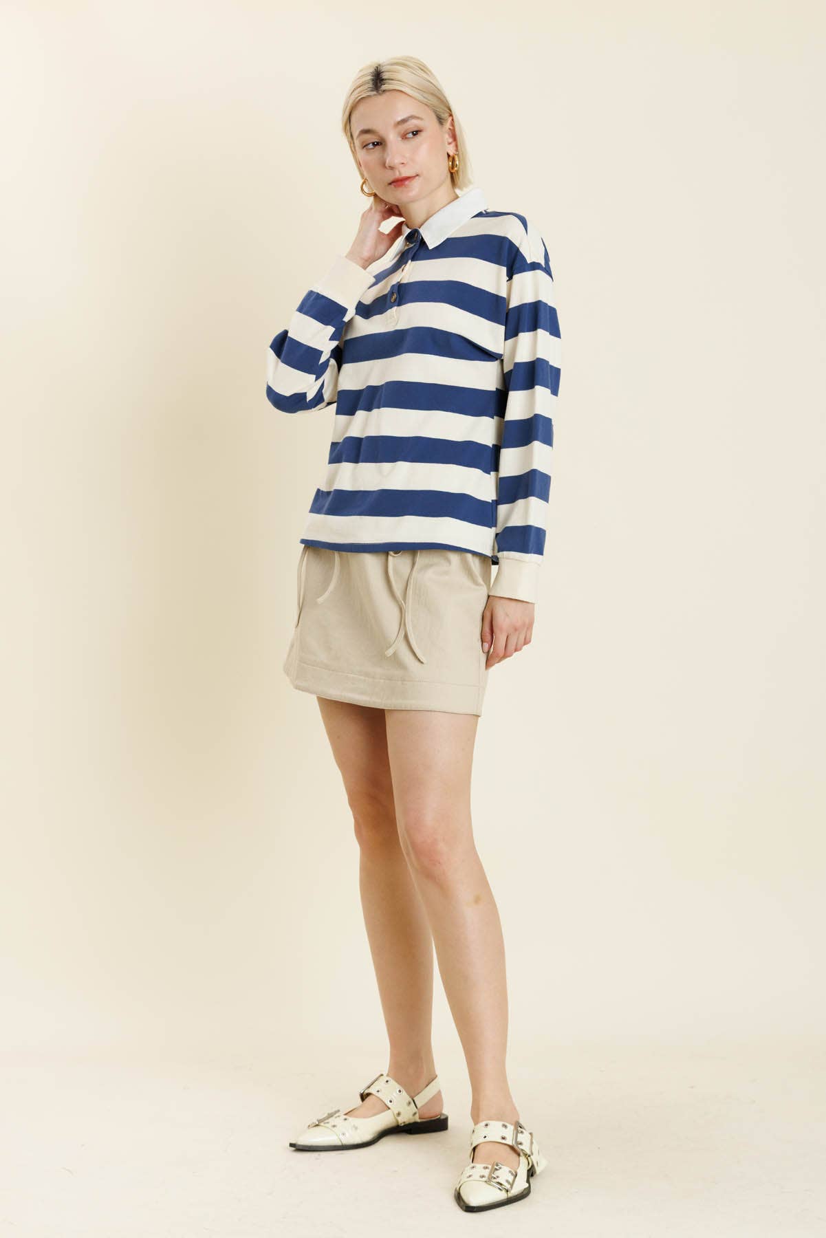 Aureum - Wholesale Blouse - Women's - AT2206 - STRIPED RUGBY SHIRT3
