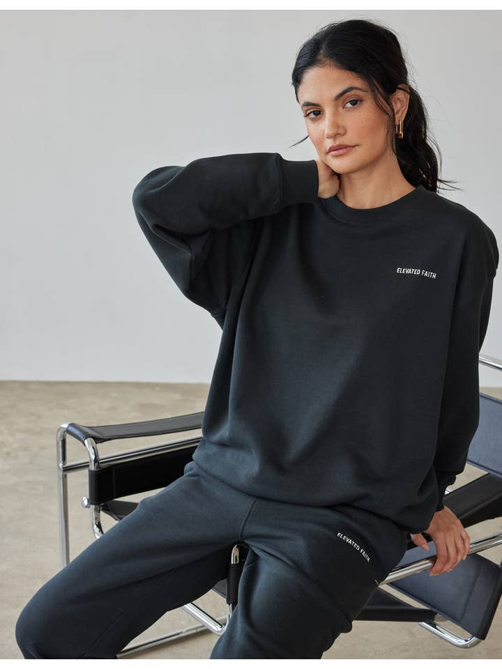 Elevated Faith - Wholesale Sweatshirt - Women's - Basics Black Unisex Crewneck3