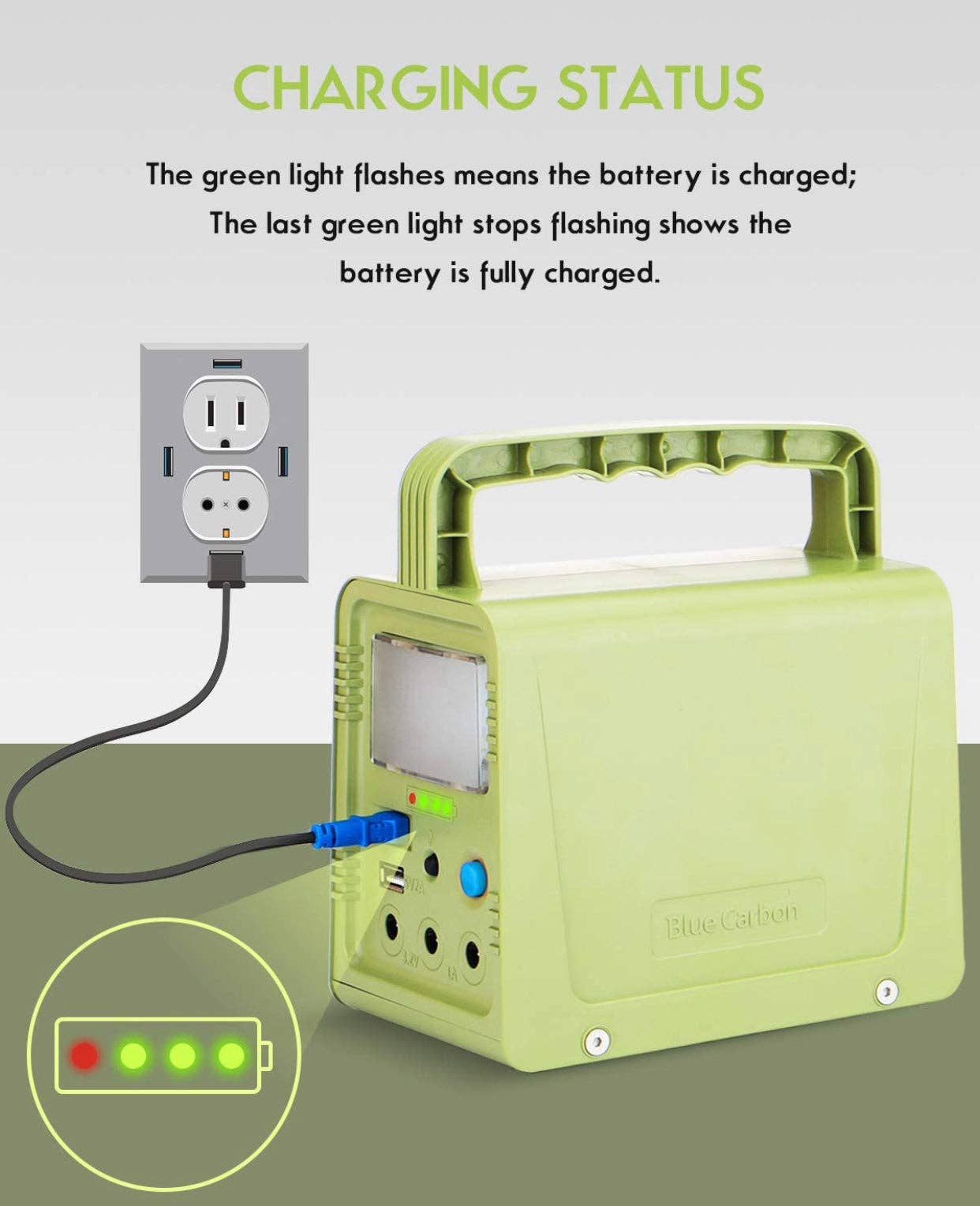 OutdoorSolarOutlet - Wholesale Portable Charger - Solar Generator - Portable Power Station for Emergency ,Solar Powered Generator With Panel Including 3 Sets LED Light6