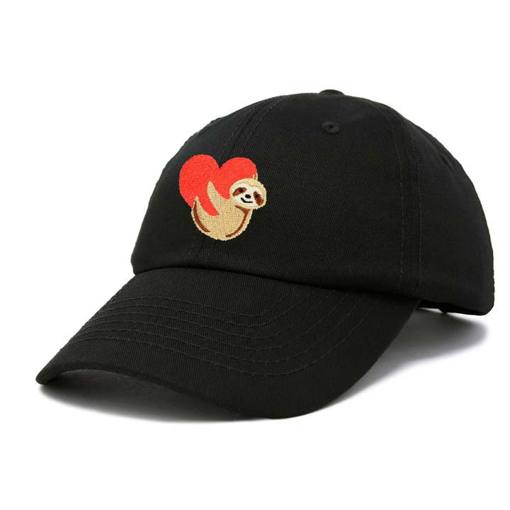 Dalix - Wholesale Baseball Cap - Women's - DALIX Heart Cute Sloth Hat Womens Embroidered Baseball Cap