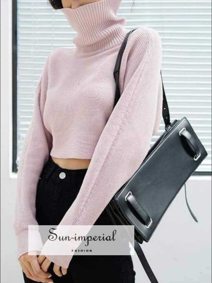 Damen Rollkragenpullover mit Fledermausärmeln, gestrickt, Rosa für den Großhandel von Sun Imperial