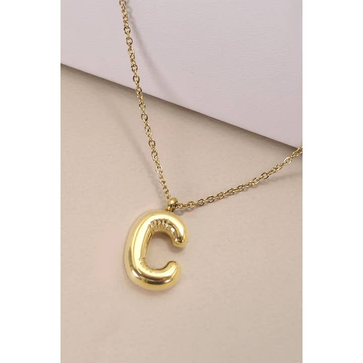 JOSSLYN by wall to wall - Wholesale Pendant/Charm Necklace - 18K STAINLESS STEEL TARNISH FREE INITIAL NECKLACE | 80N650
