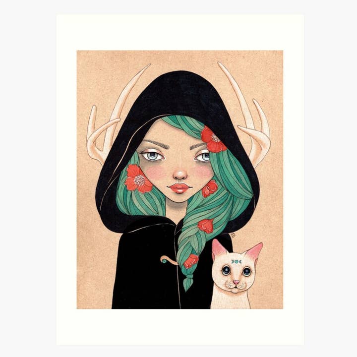 Affiche d'art de sorcière de terre pour la vente par The Art of Lea Barozzi