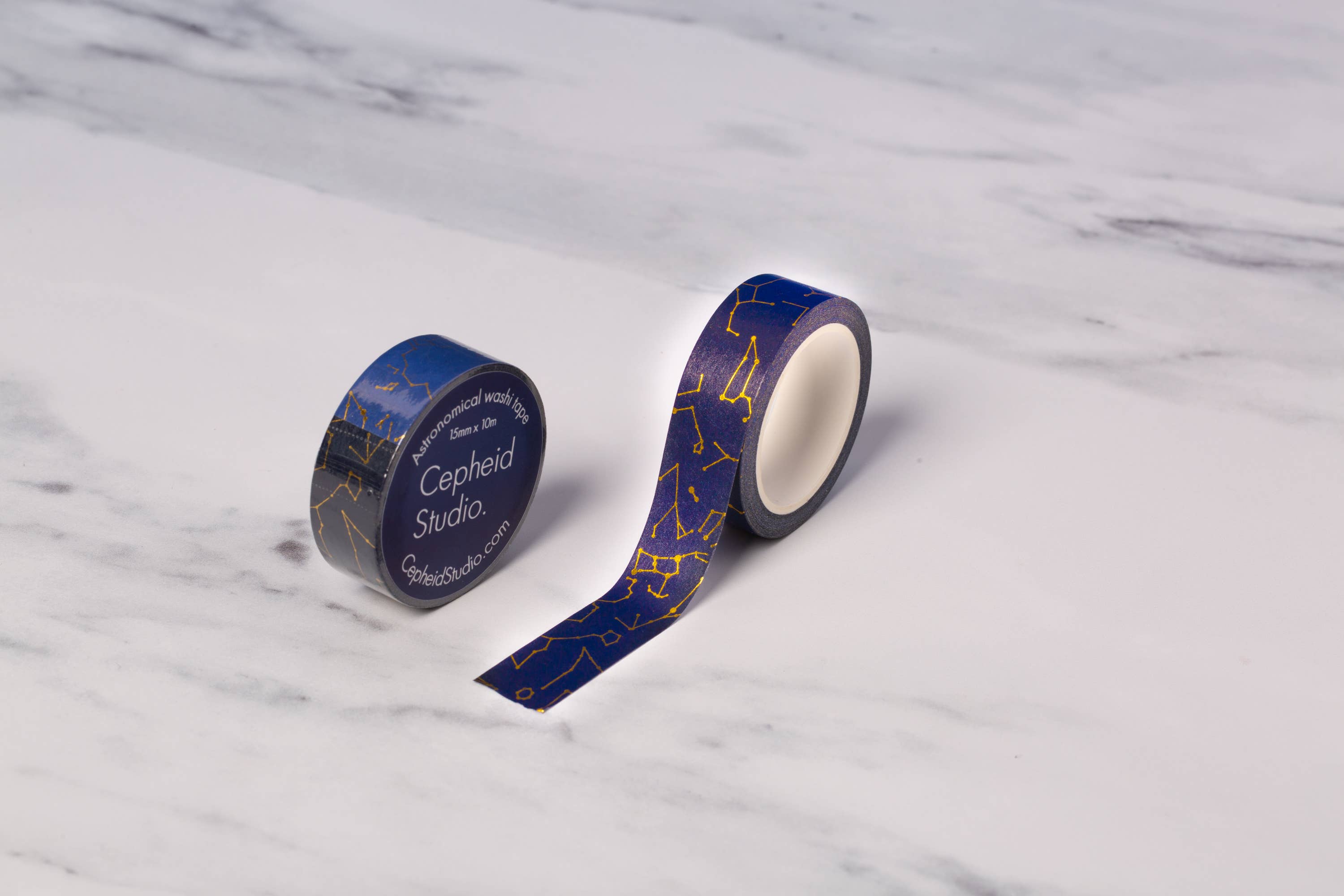 Cepheid Studio – Engroshandel Washitape – Nattehimmel marineblå washi-tape med stjernebilleder