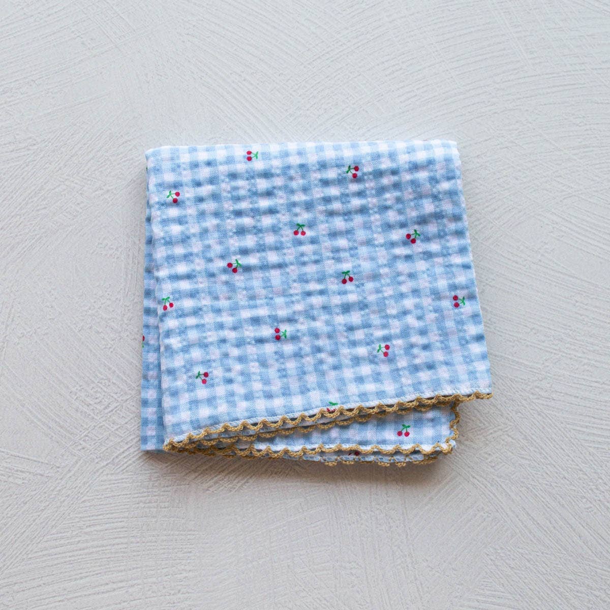 Tiepology - Wholesale Scarf - Women's - Cottage Mini Checker With Cherry Cotton Scarf3