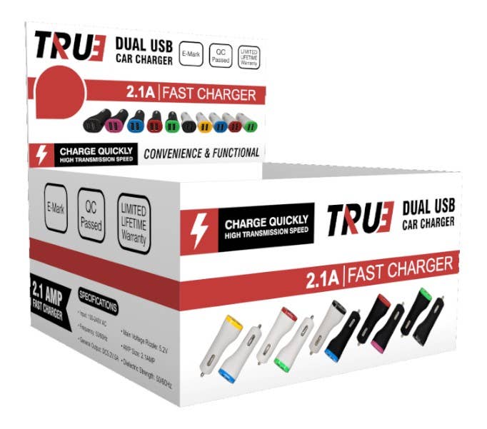 Smithco Distributing - Venta al por mayor Adaptador USB - Caja PDQ con doble puerto USB para cargador de coche, 25 unidades por caja0