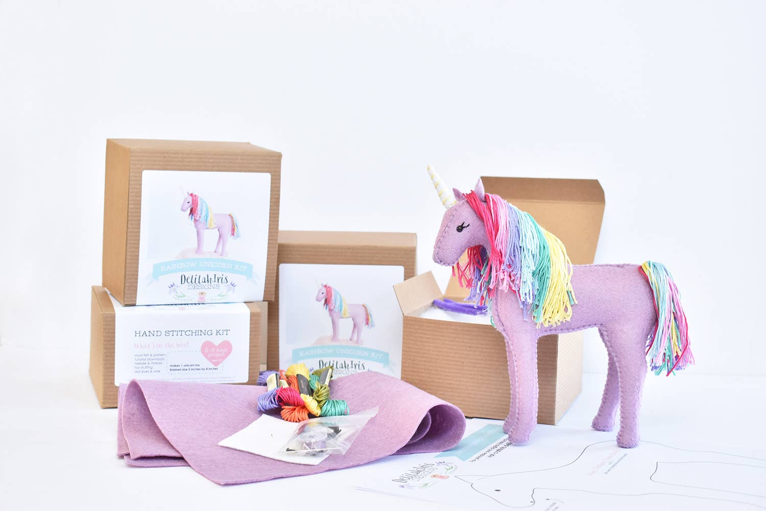 DelilahIris Designs - Wholesale DIY Craft Kit - **STORE DISPLAY MODEL** Rainbow Unicorn Kit & Display Pack1