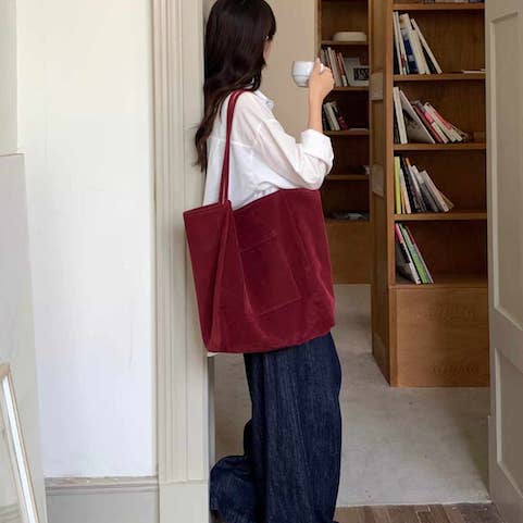 Pretty Persuasions - Wholesale Tote bag – Women's - P24105 Large Suede-Like Tote Bag3