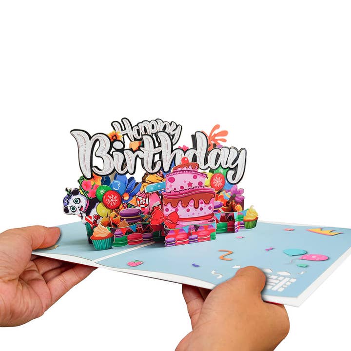 Tarjeta de felicitación desplegable de feliz cumpleaños en 3D para niños y adultos para venta al por mayor de Toyventures