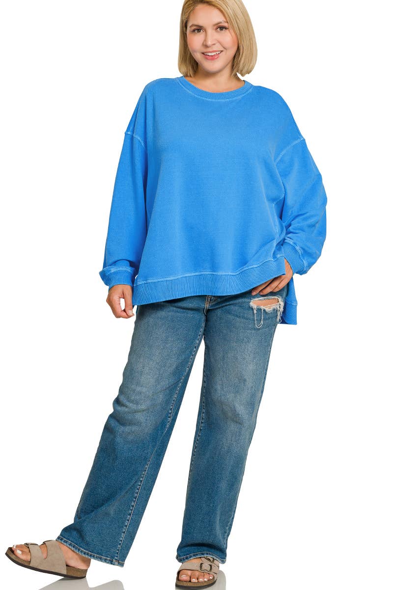 Vanilla Monkey – wholesale Sweatshirt – Women's – Plus F/terry Pigment Dye And Enzyme Washing Pullover11