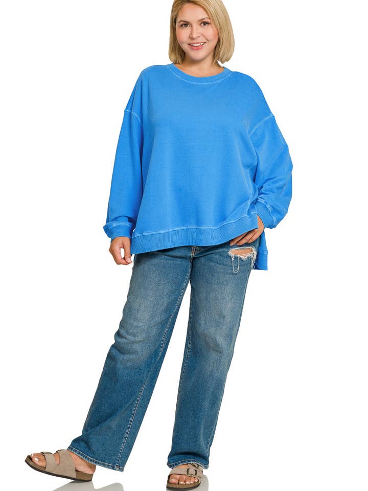 Vanilla Monkey – wholesale Sweatshirt – Women's – Plus F/terry Pigment Dye And Enzyme Washing Pullover11