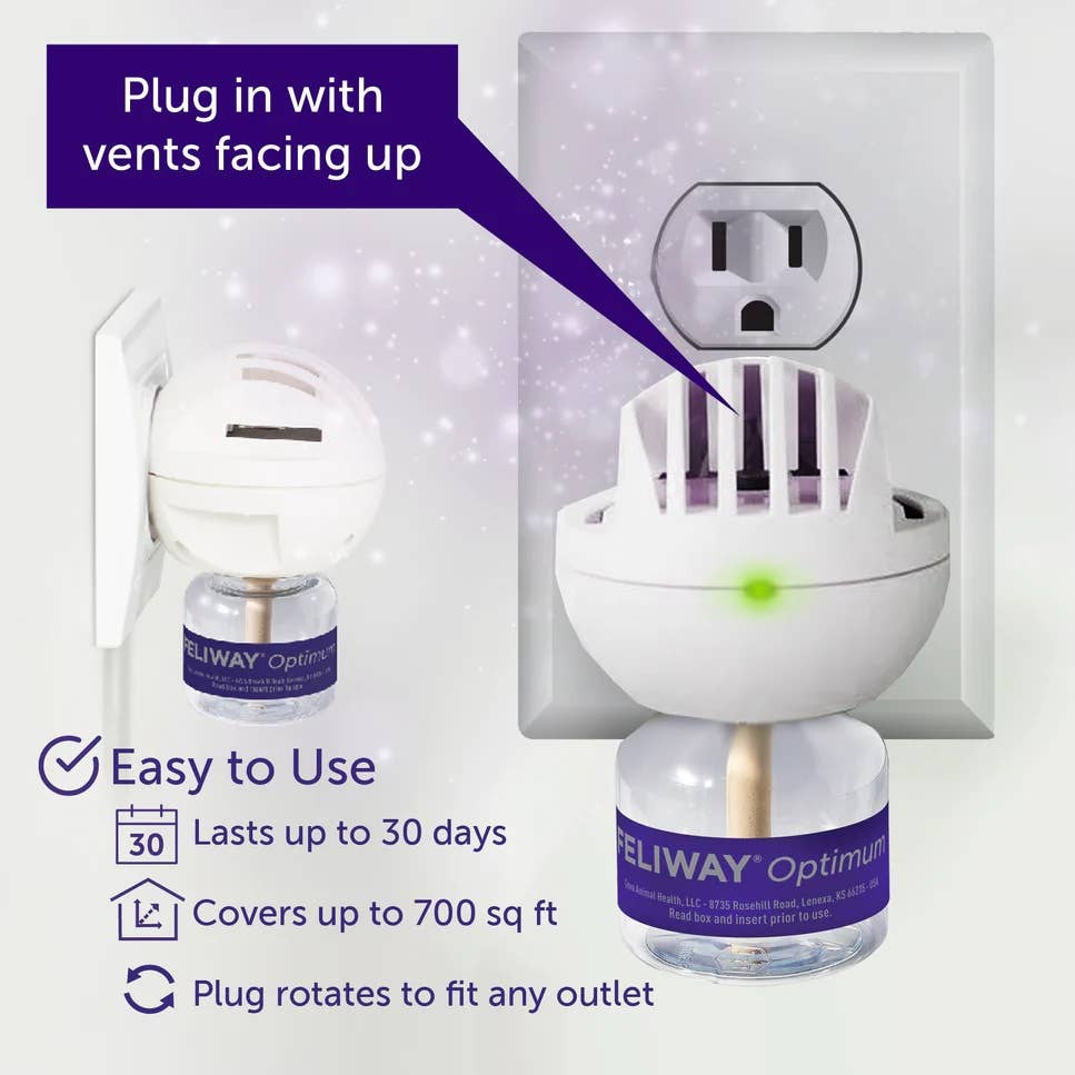 Pet Palette Distribution - Wholesale Pet Deodorizing Spray - Feliway Optimum Cat Enhanced Calming Pheromone Diffuser Kit5