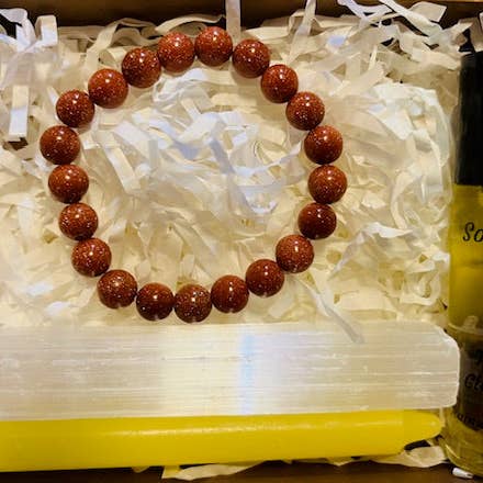 Solar Plexus Chakra Balance Kit - Goldstone Bracelet for wholesale by Rainwater-Apothecary